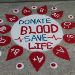 Donate Blood Save Life rangoli